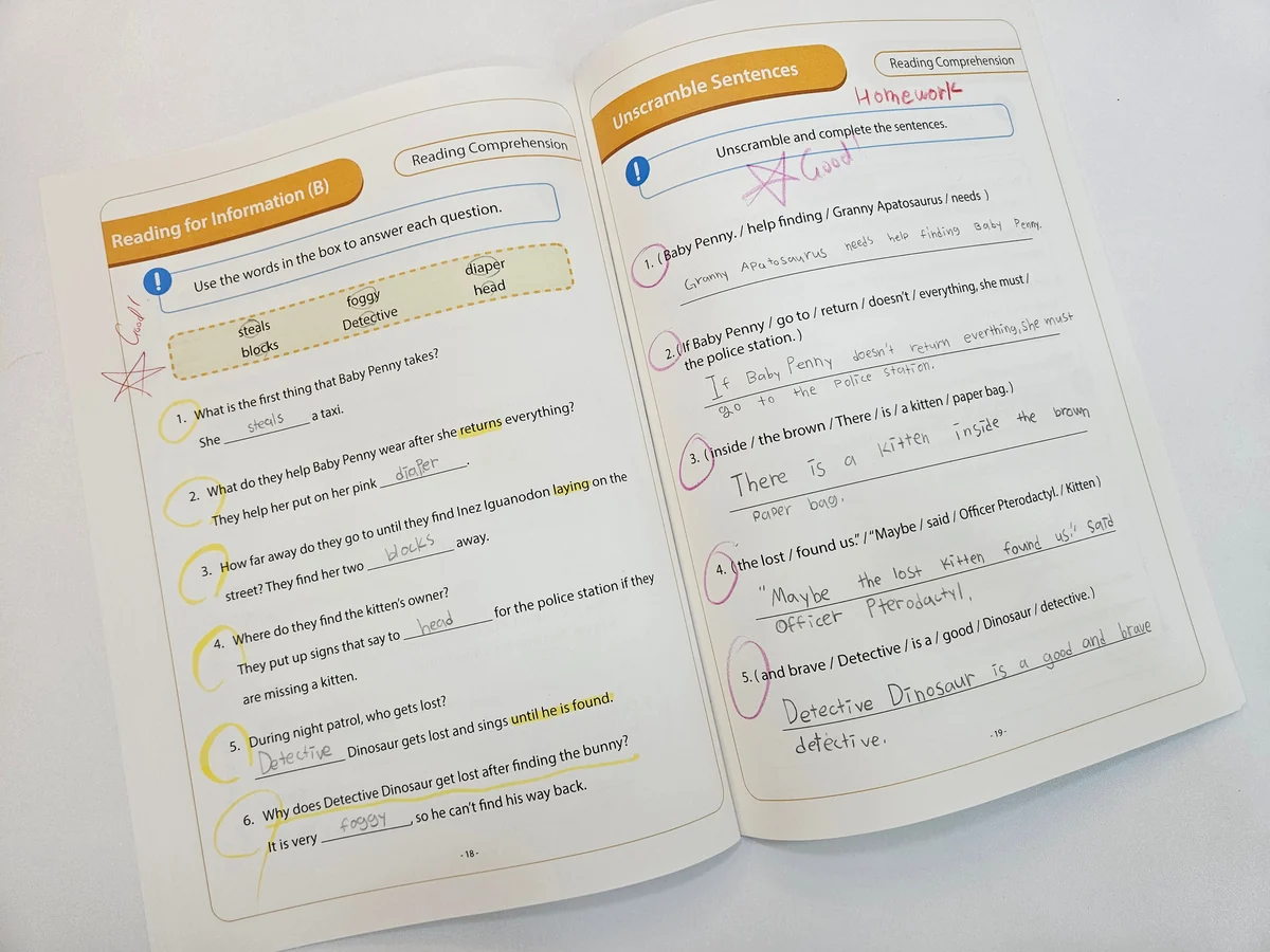 학생이 작성한 PRINK — Reading for Information · Unscramble Sentences
