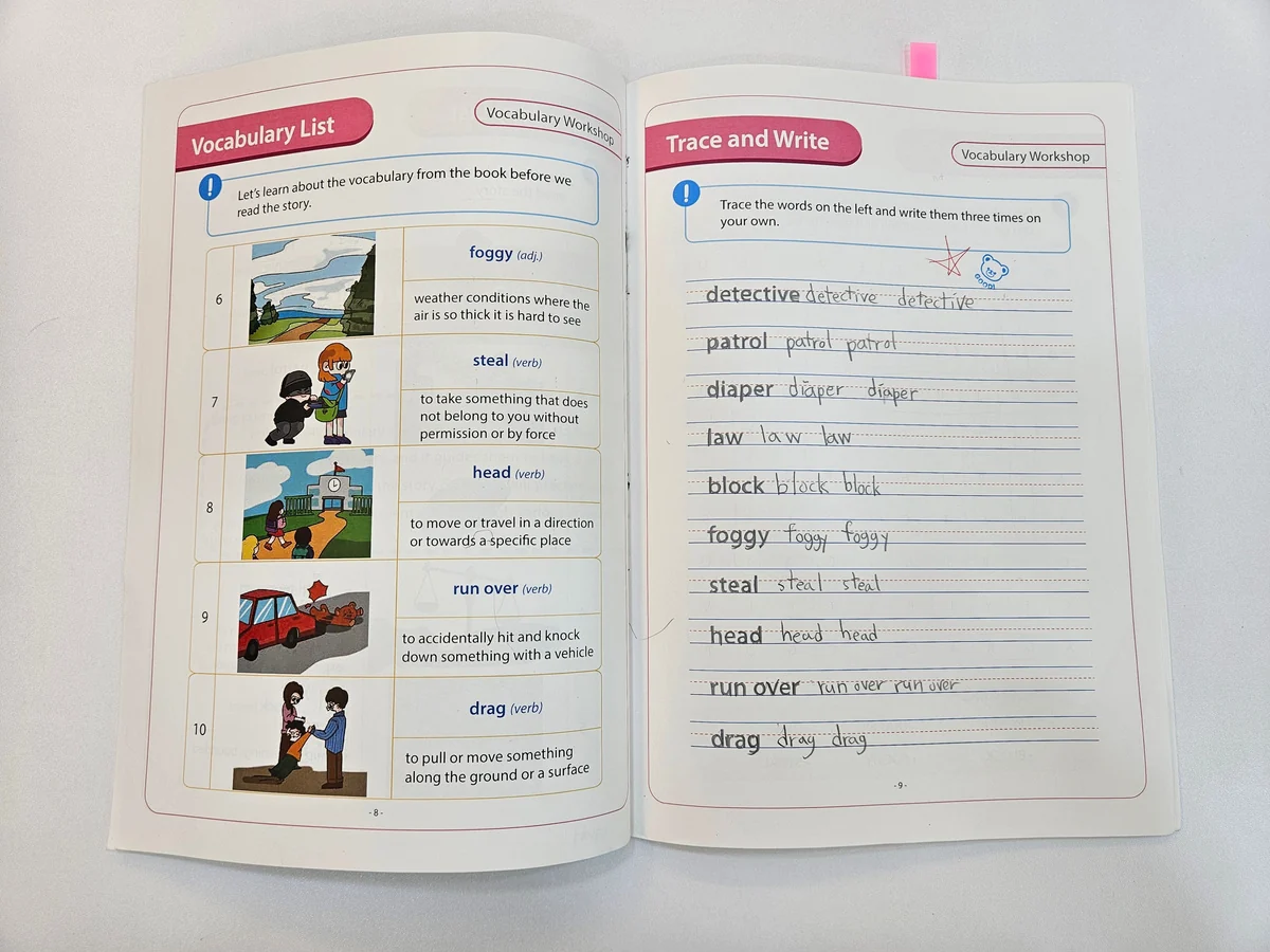 PRINK 워크북 — Vocabulary List · Trace and Write